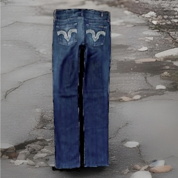 Womens 7 Seven for all mankind Jeans size 26 x 34 Kate Straight Blue Low Rise - Picture 3 of 8